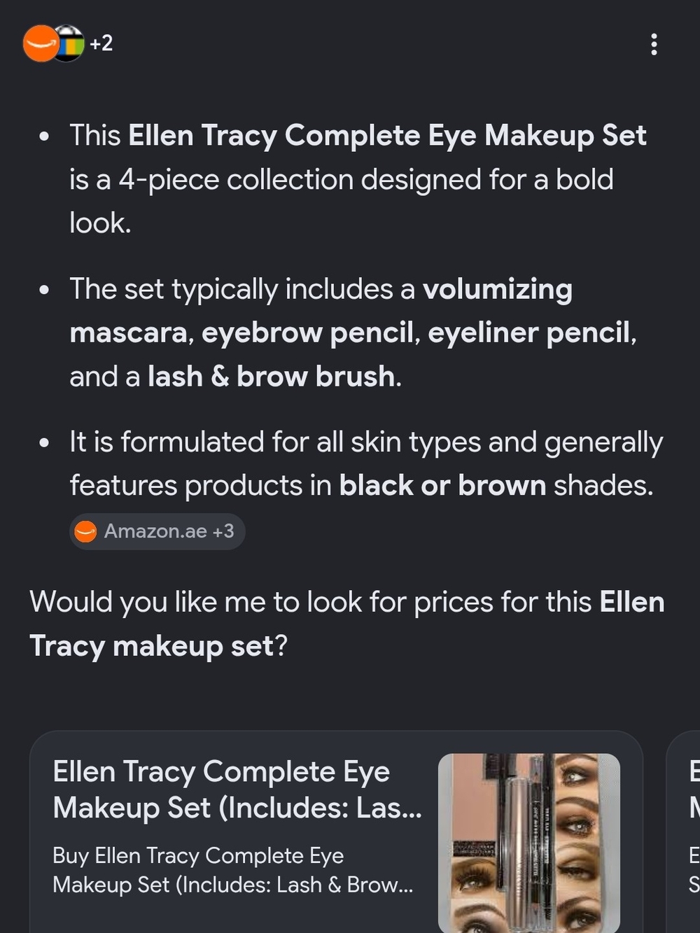 Ellen Tracy Complete Eye Makeup Set - Taupe/Black - Picture 7 of 7